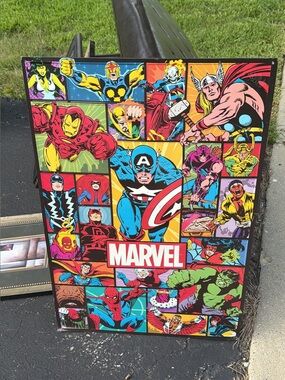 Marvel Bright Multicolor Superhero Collage Wall Art Metal